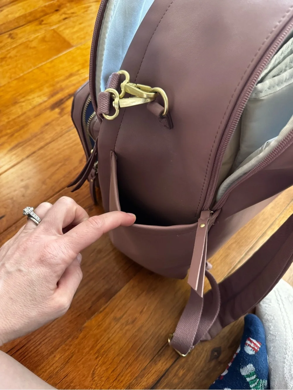 Skip Hop blush pink Baby diaper Backpack with Tassel Accent